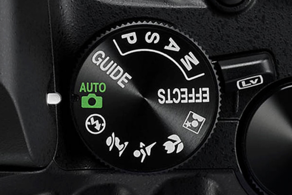 Molette de selection des modes d'exposition